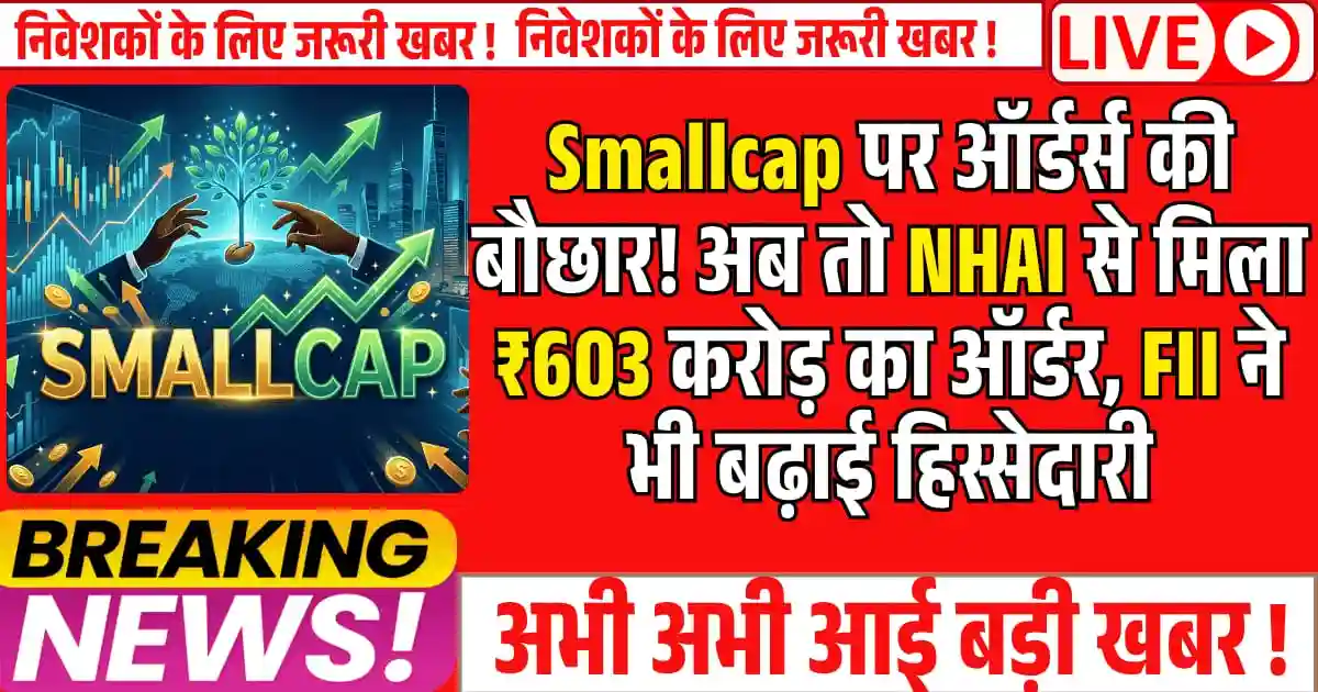 Smallcap पर ऑर्डर्स की बौछार! अब तो NHAI से मिला है ₹603 करोड़ का ऑर्डर, FII ने भी बढ़ाई है हिस्सेदारी